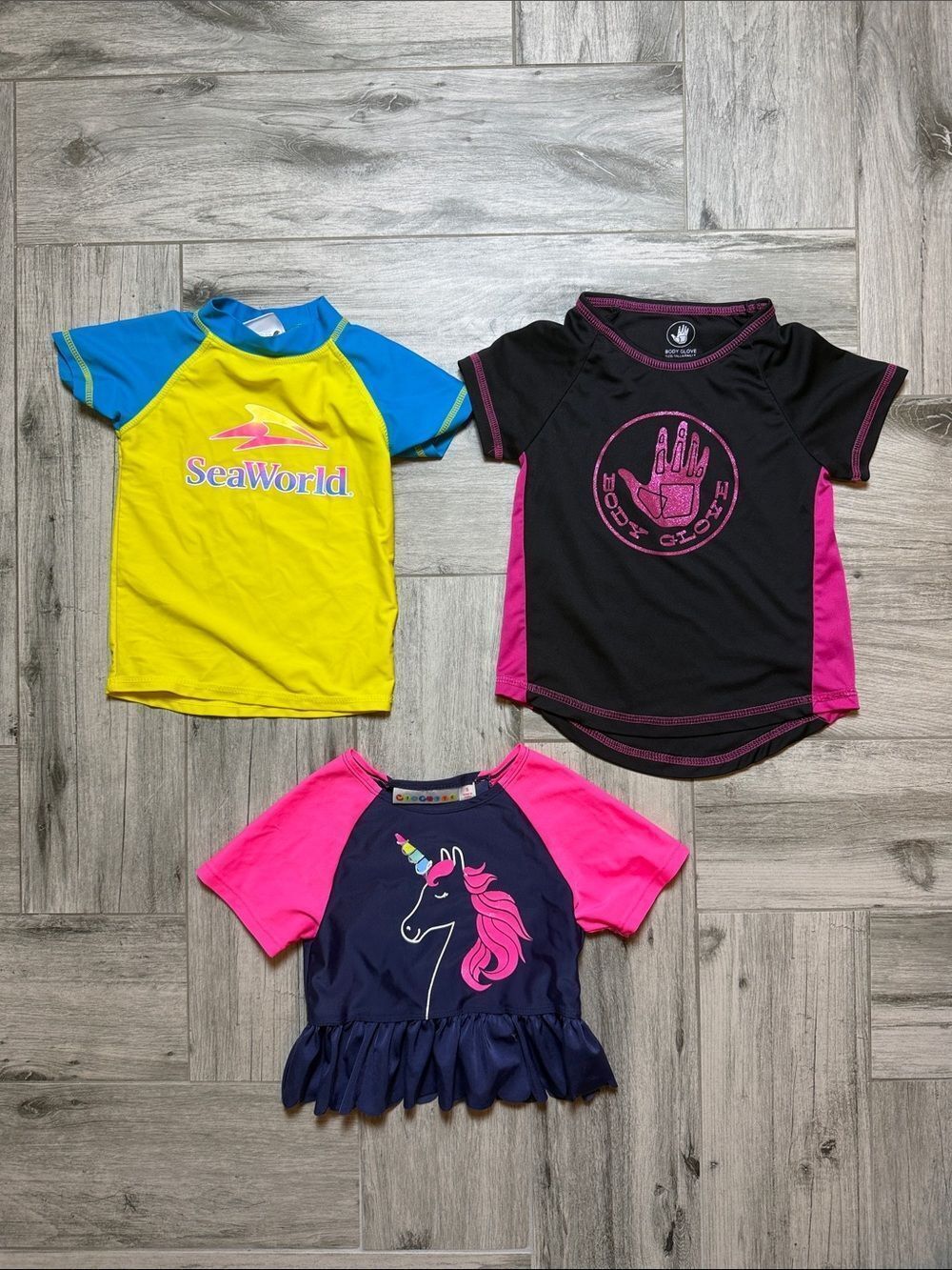 Kids Rashguard Swim Shirt Lot of 3 Size 4/5T
